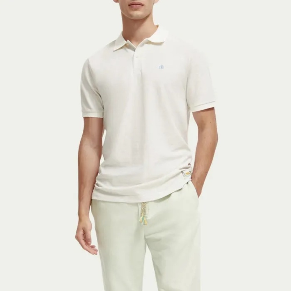 Men's Classic White Polo Shirt - Scotch and Soda